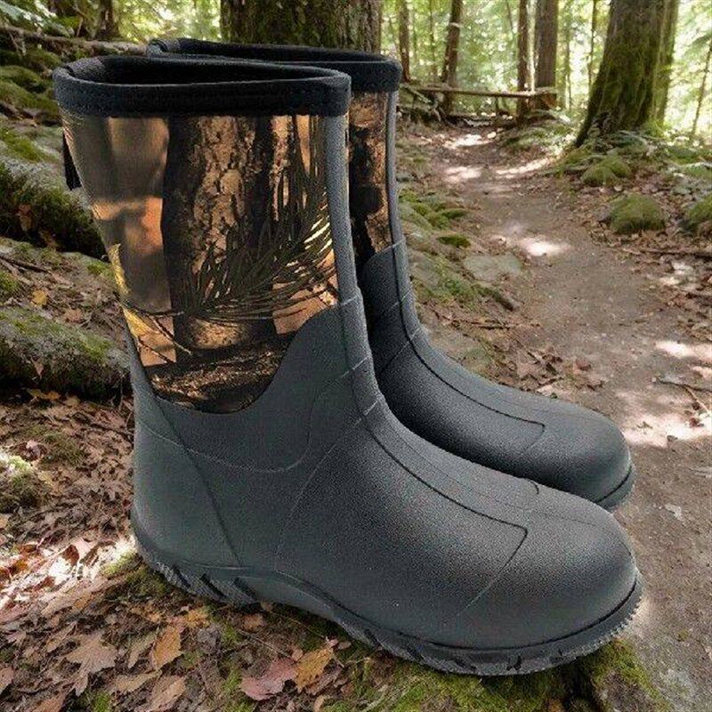 Mens Rubber Boots Waterproof Rain Boots Mud Boots Winter