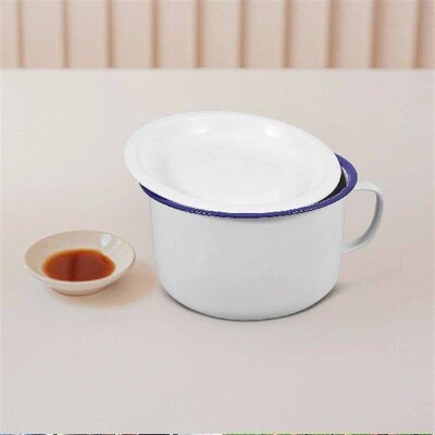 Enamel Instant Noodle Bowl Soup Mug Food Casserole Serving