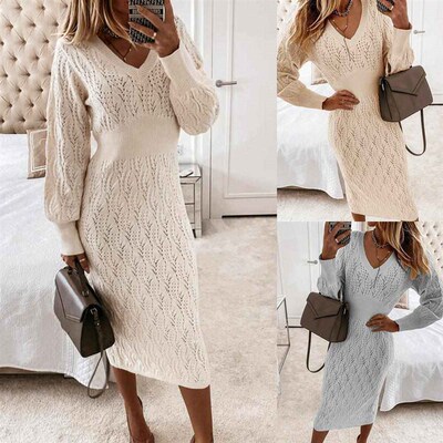 Warm long sleeved knitted sweater for new autumn womens