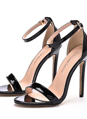 Crystal Queen Sexy Black  Women Dress Sandals Fashion 11CM S