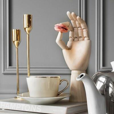 Wooden Hand Figurines Rotatable Joint Hand Model Wood Man Or