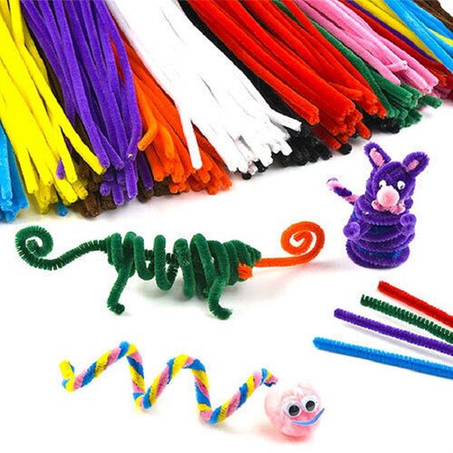 50pcs Chenille Stem Pipe Kids DIY Creative Toys Chenille s C