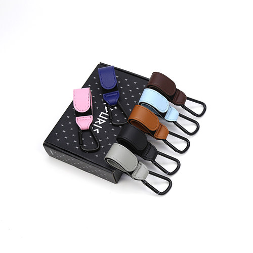 1/2pcs PU Leather Baby Bag Stroller Hook Pram Rotate 360 Deg