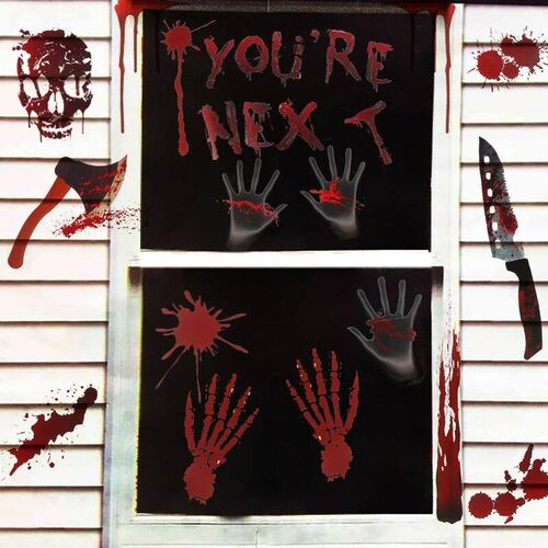 Halloween Decoration Horror Bloodtain Wall er Handprint Foot
