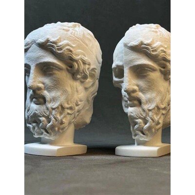 Vintage Roman Art Plaster Sculpture Bookshelf Decoration