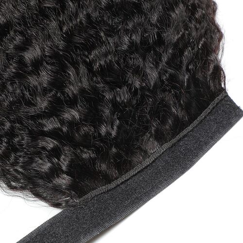Wrap Around Tail Kinky Straight Human Hair Live Wig tail