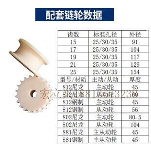 2主从动轮塑料传动链轮齿轮尼龙输送带链轮加工非标定制齿轮滚