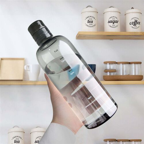 500/ 750ml PC Plastic Water Bottle with Time Marker Creative