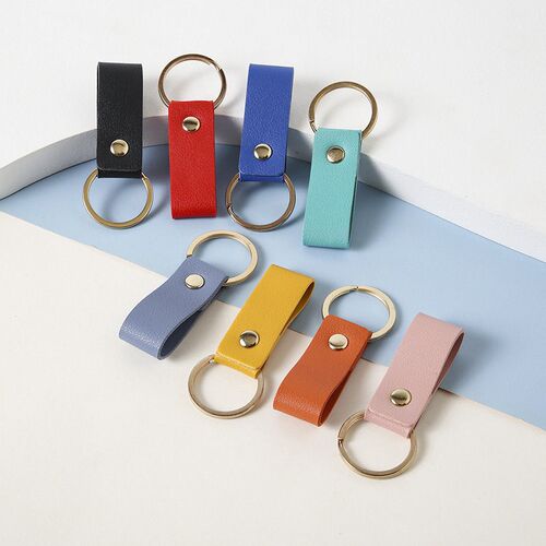 Free Monogram Letters Leather Keychain Key Holder Women High
