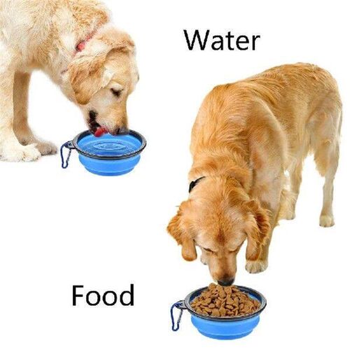 Portable Collapsible Pet Silicone Dog Food Water Bowl