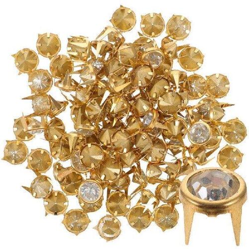 50pcs Crystal Rhinestone Rivets Claw Nails DIY Decorative