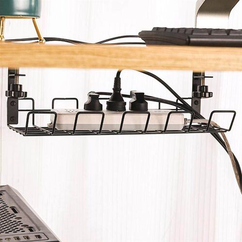 Wire Basket Shelf Under Table Storage Rack Wire Desk Cable U