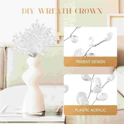50 Stems Flower Vase Outdoor Decor Beads with Picks Acrylic