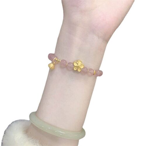 Natural Pink Crystal Peach Blossom Lotus Brlet Womens Gentl