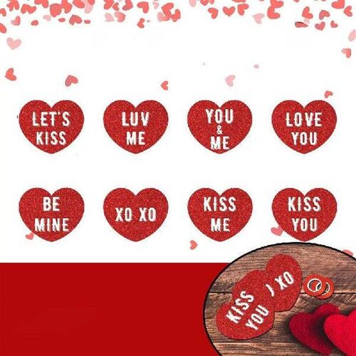 16Pcs Paper Valentines Day Hanging Heart Pendant Red Funny