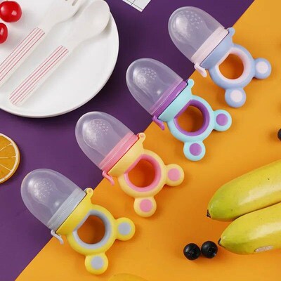 Baby Feeder Silicone Fresh Food Nibbler Kids Boy Girl Bear E