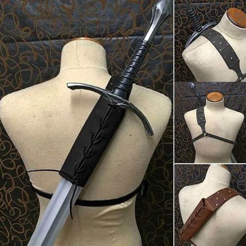 Medieval Sword Shoulder Back Sheath Scabbard Frog Holder For