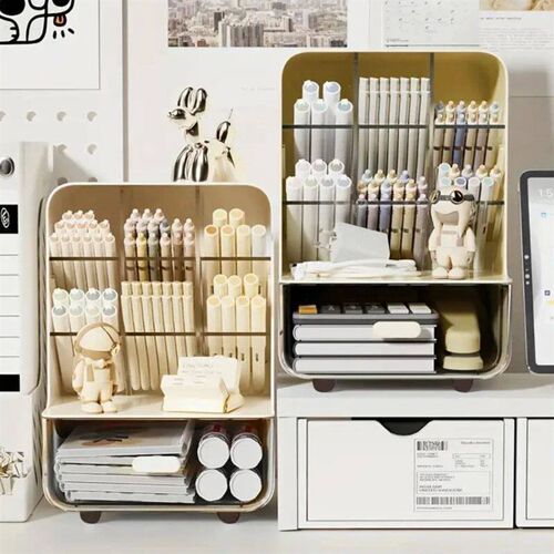 Multi-Layer Pen Holder Large Capacity Organizers Slanted Ins