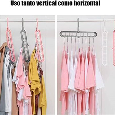 1/2pcs 9 Holes Clothes Coat Hanger Organizer Multi-port Supp