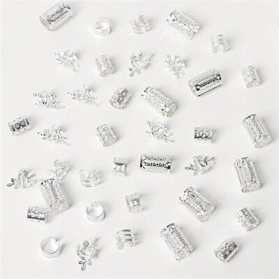 40pcs DIY wig dreadlocks accessories iron ring hollow hair