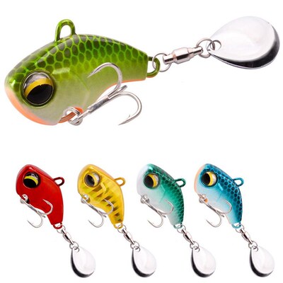 1Pcs Rotating Metal VIB vibration Bait Spinner Spoon Fishing