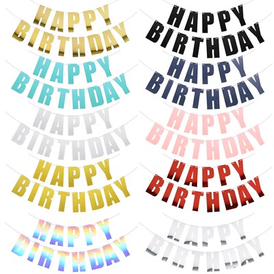 1 Set HAPPY BIRTHDAY Paper Banner Bunting Garland Party Hang
