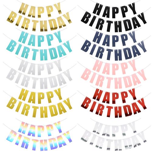 1 Set HAPPY BIRTHDAY Paper Banner Bunting Garland Party Hang