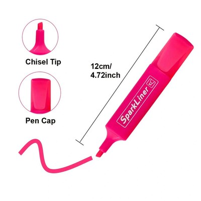 6pcs Neon Highlighter Pen Set  Chisel Tip Markers with Qui