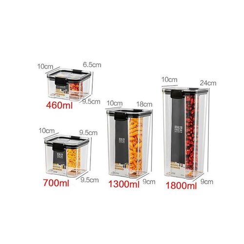 460~1800ml Stackable Storage Box Transparent Kitchen Contain