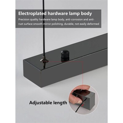 Minimalist Black Linear Pendant Lights for Dining Room Black