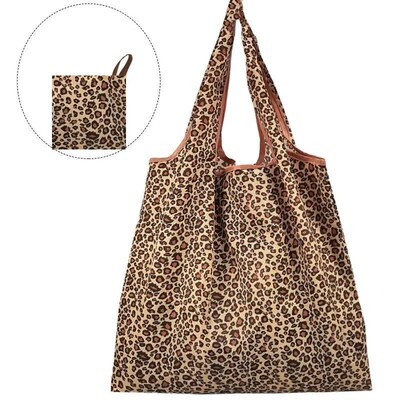 Large Capacity Leopard Print Hand Shopping Bag Womens Daily