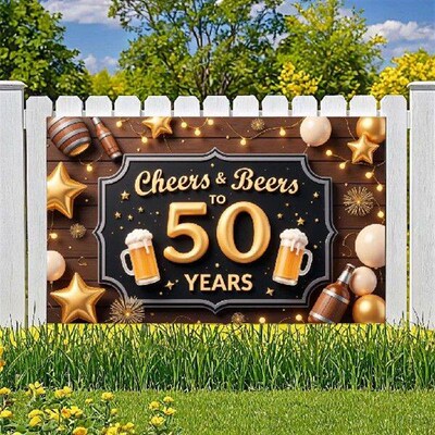 Beer Theme Event Banner Milestone Celebration Birthday