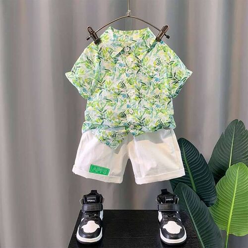 Boys Summer Suit New Childrens Fashionable Short-sleeved S