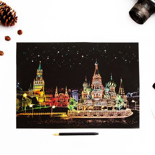 Kids DIY Scratch Paintings Magic City Art Drawings Baby跨境