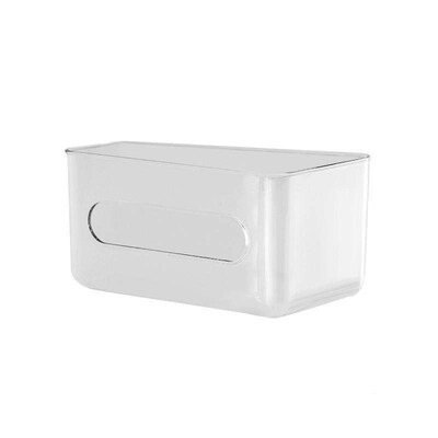 Wall-mounted tissue box for facial tissues, hand towels stor