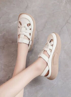 Hollowed-out and breathable womens shoes with thick and