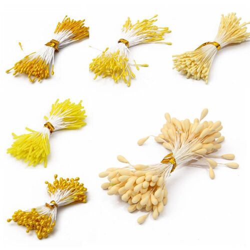 90pcs Red Yellow Artificial Flowers Stamen Berries Bundle跨
