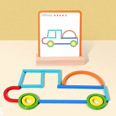 Wooden Creative Sticks And Rings Puzzle Intelligence Game Mo