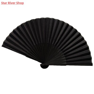 Chinese Style Black Vintage Hand Fan Folding Fans Dance Wedd