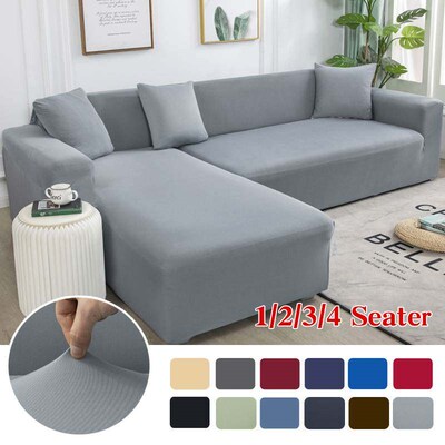 Grey Plain Color Elastic Sretch Sofa ver Need Order 2Piece S