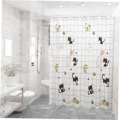 The bathroom shower curtain checkered PEVA Environmental