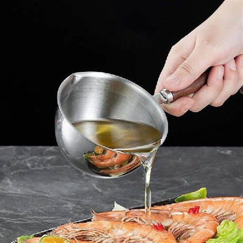 Long Handle Hot Oil Small Pot Household Stainless Steel Oil