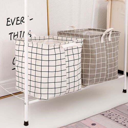 Cotton Linen Laundry Basket Square Dirty Clothes Toys Foldin