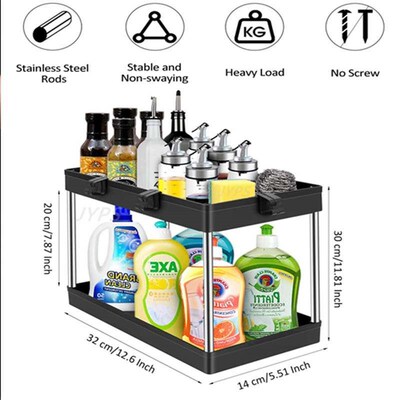 2 Layer Kitchen Spice Rack Seasoning Holder Spice Jar Bottle