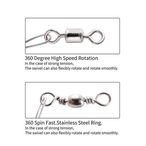 10pc Steel Wire Leader with Swivel and hooks Anti-bite Fishi