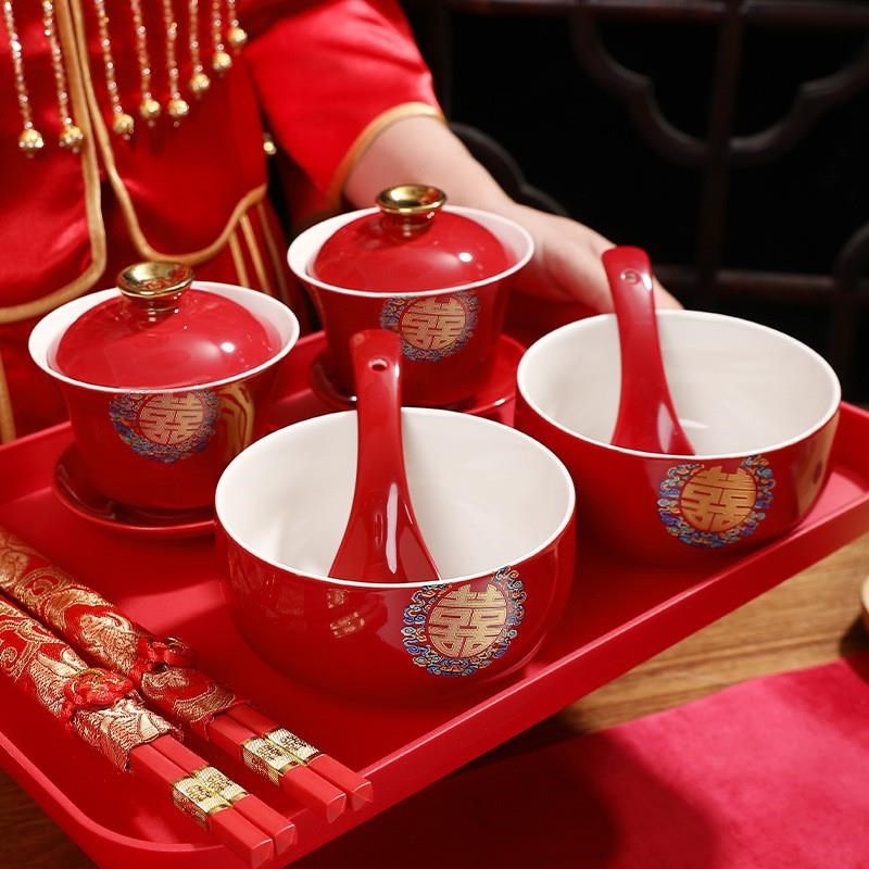 喜碗敬茶杯结婚对碗婚礼红色改口敬酒杯一对陪嫁碗筷杯子茶具装,节庆用品/礼品,喜碗/敬茶杯,淘宝优惠券,粉丝福利购,淘宝优惠卷