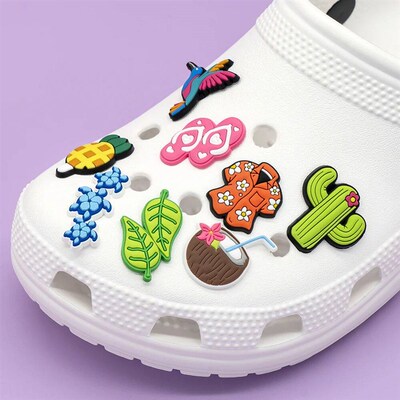 1/30PCS Hawaiian Caual Shoe Charm Decoration,Coconut Flower