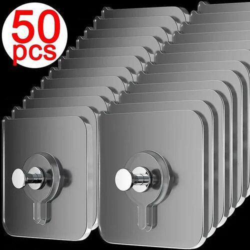 50/10pcs Self-adhesive Wall Hooks for Photo Frame Clock Stro