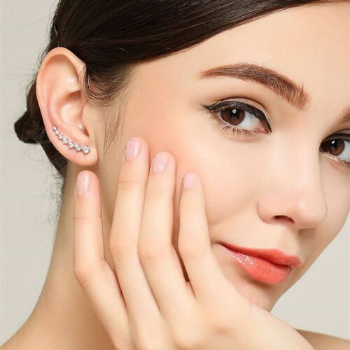 Long Dipper Ear Hook Clip Climbing Earring for Women Shiny Z