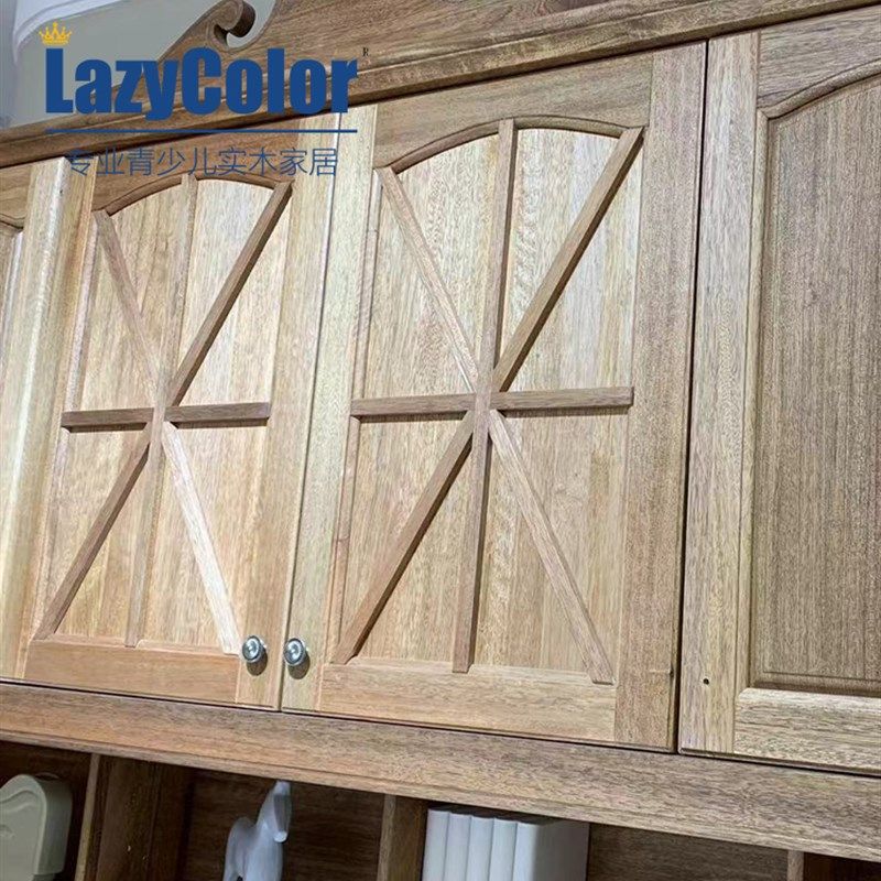 檀丝木衣柜床木蜡油书柜床全实木儿童床带柜书架床柜一体安装,住宅家具,儿童衣柜床一体,淘宝优惠券,粉丝福利购,淘宝优惠卷